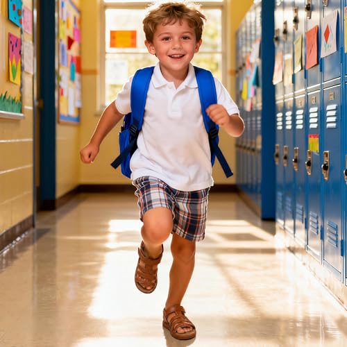 Image of QIY Toddler Girl Sandals Little Kids Summer Dress Shoes Open Toe Flats Princess Sandals for School Beach Party