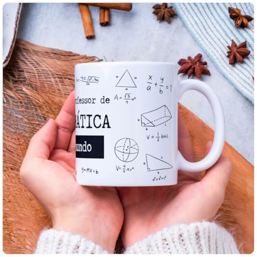 Caneca de Matemática, Caneca para Professor de Matemática, Decorada com Fórmulas e Figuras Geométric