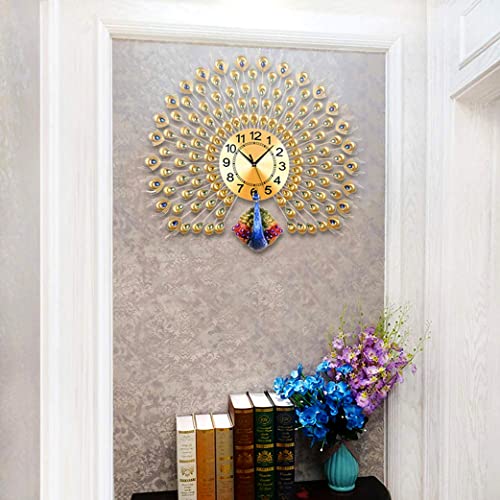 Image of RECTITUDE Wall Clock Silent Quartz Decorative Wall Clock Non-Ticking Classic & Modern and Stylish Silent Movement Peacock Wall Clock Easy to Read for Room /Home /Kitchen /Bedroom /Office (BF382)