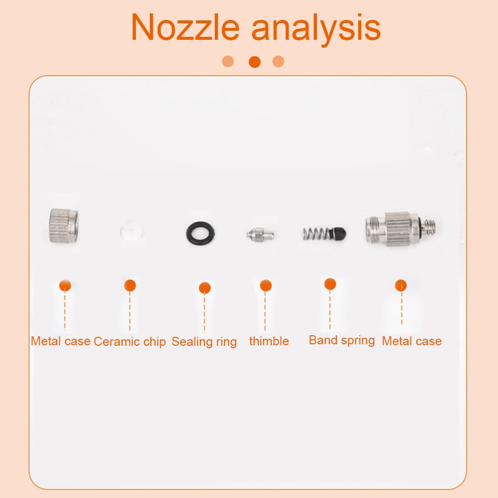Lot de 10 buses de brumisation pour système de refroidissement extérieur en acier inoxydable à haute pression avec filtre en laiton pour système de brumisation (taille : 0.3mm)