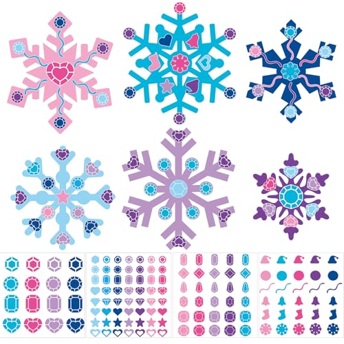 Zonon 24 Pieces Holiday Snowflake Craft Kit