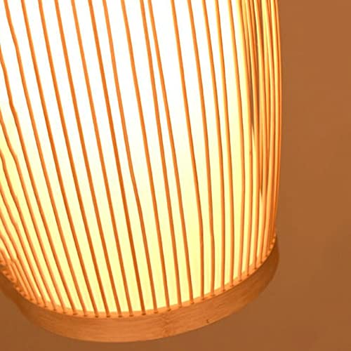 Lustre en bambou tissé E27 avec cordon réglable pour salon