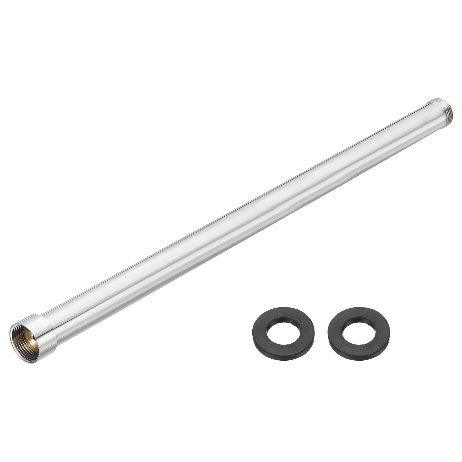 sourcing map G3/4 Shower Arm Extension, 51.5 cm Copper Showerhead Extender Pipe Water Outlet, Straight Longer Shower Tube to Add Height for Bathroom, Gardens, Beaches, Silver