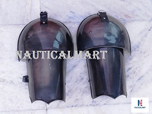 NauticalMart Plate Armour Blackened Steel Pauldrons Shoulders Armor Set
