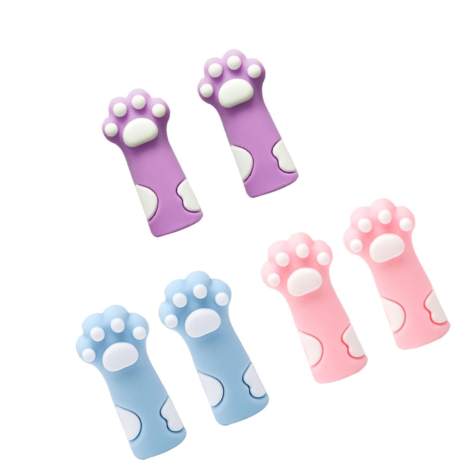 Lot De 6 Capuchons Crayon Silicone Anti-Mastication Forme Griffe De Chat - Protège-Pointes Kawaii Pour Enfants, Étudiants, Soulage Stress & Anxiété, Cadeaux Anniversaire & Rentrée
