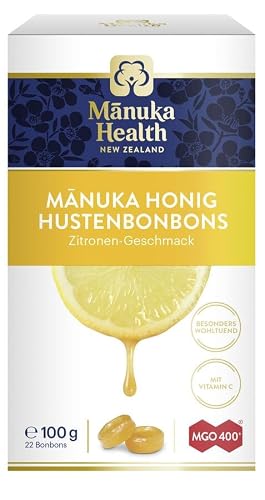 Manuka Health - Manuka Honig MGO 400 + Zitronen Lutschbonbons 100 g - 100% Pur aus Neuseeland mit zertifiziertem Methylglyoxal Gehalt und Vitamin C Bonbons