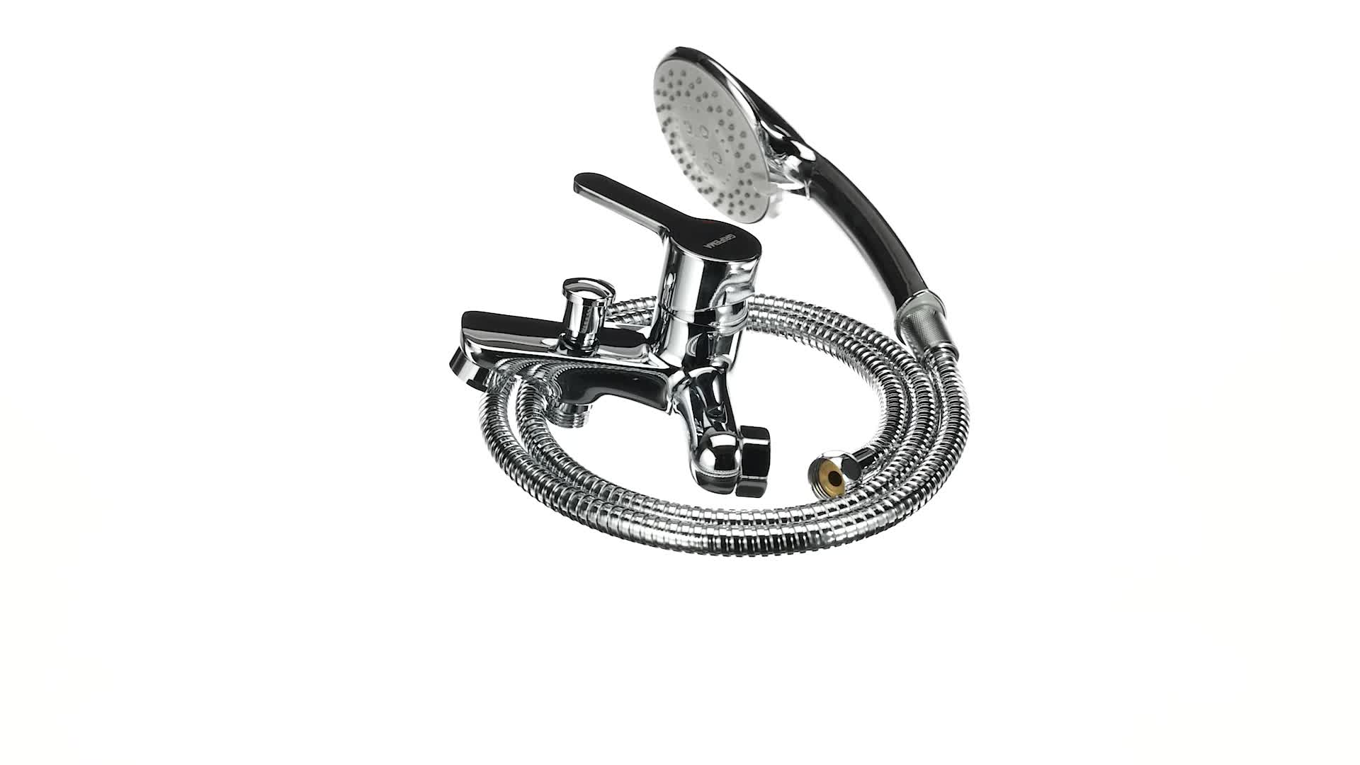 Miscelatore Monocomando GRIFEMA Per Vasca/Doccia - Con Flessibile Acciaio 1,5m E Doccetta 5 Vie, Cromo