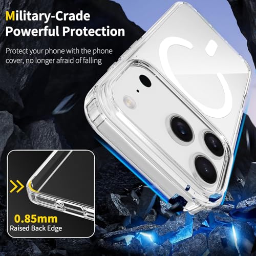 Image of FanTEK Phone Case Compatible with iPhone 17 Pro 6.3 Inch, Magnetic Case Clear Protective Bumper Hard Back Cover