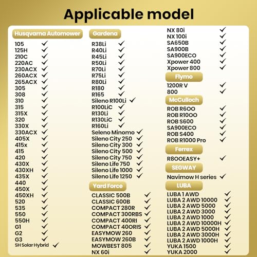 Fengzio Cuchillas para Cortacéspedes, Cuchillas de Recambio para Robots cortacésped con Tornillos - Endurance Cuchillas de Recambio universales Compatibles con Husqvarna Automower/Gardena/Yard Force - imagen 3