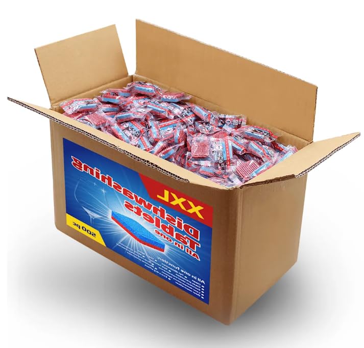 9 kg (aprox. 500 unidades) 12 en 1 pastillas para lavavajillas, sin fosfatos en lámina normal, pastillas para lavavajillas, producto de calidad adecuado para cualquier lavavajillas