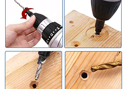 Teogneot Hexagonal Shank Drill Bit Woodworking Drill Masonry Drill Set including Hex Key - Image 3