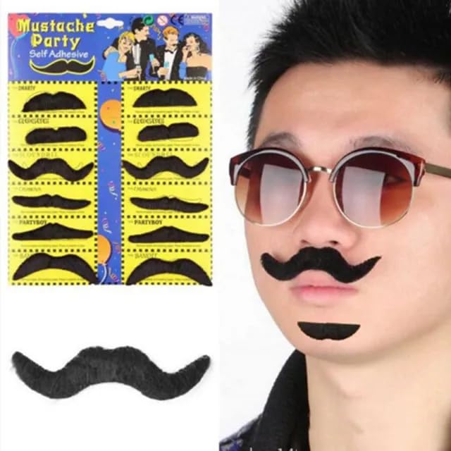 Sawkirp Darshraj Fake Prank moustache Self adhesive pack of 12 pieces