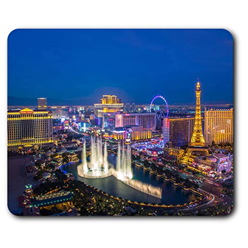 Confortable tapis de souris - Las Vegas Strip Amérique États-Unis 23,5 x 19,6 cm (9,3 x 7,7 pouces) pour les ordinateurs et ordinateurs portables, de bureau, cadeaux, Base antidérapante - RM3416