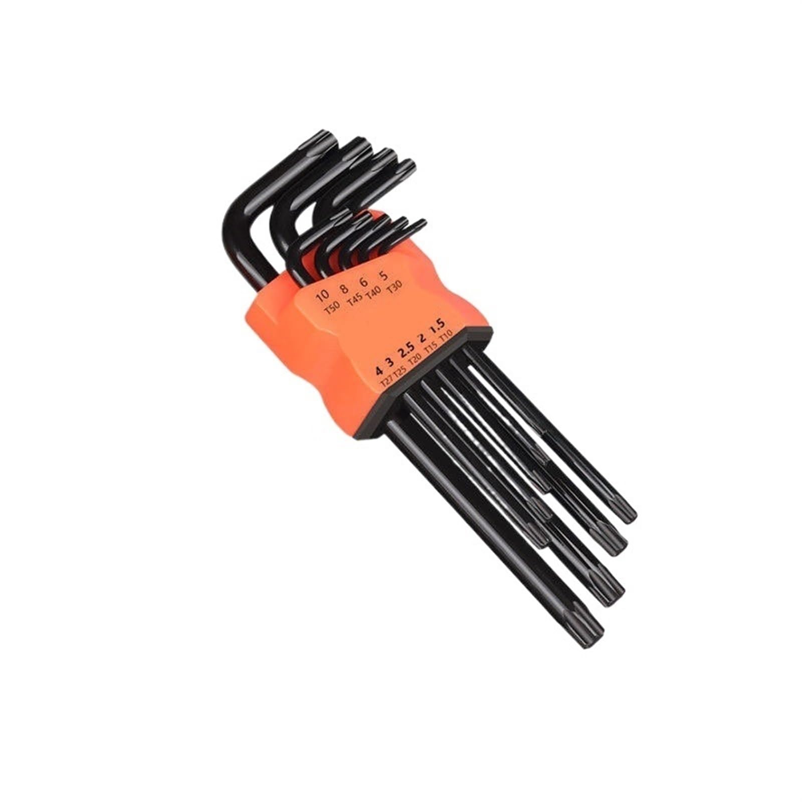 Hnulgvi Torx Head-Size M Type Hexagonal Spanner With Flat Head 9Pcs Screwdriver Hex Wrench Set Double-End L Type Allen Key Hexagon Flat Ball Torx Star Head Spanner(Torx Head-Size M)