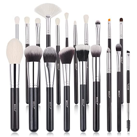 BEILI 20 pcs super soft makeup brush sets, Foundation brush, Eye shadow brush, Highlighter brush, Blush brush, 5 big and 5 small brush sets, Makeup tools, Portable makeup brush