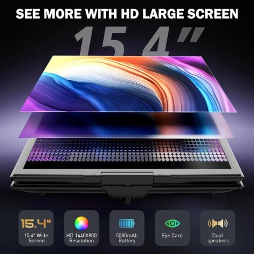 Image of 17.3 inch Portable DVD Player with Bluetooth Hadphones and Carrying Bag,15.4 inch Wide-Viewing-Angle HD Screen,6-Hours Rechargeable Battery,Car DVD Player for Kids,Support Bluetooth /HDMI in /AV /CD /VCD /DVD /USB