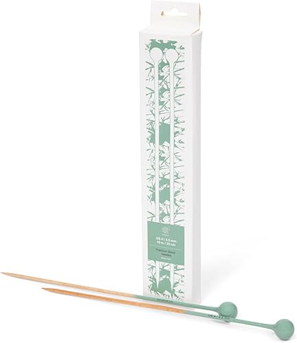 Miniatura 2 de mindfulknits Agujas de tejer de madera de haya rectas de primera calidad, tamaño 4 de EE. UU., 0.138 in - 13.8 in de longitud, suministros de punto