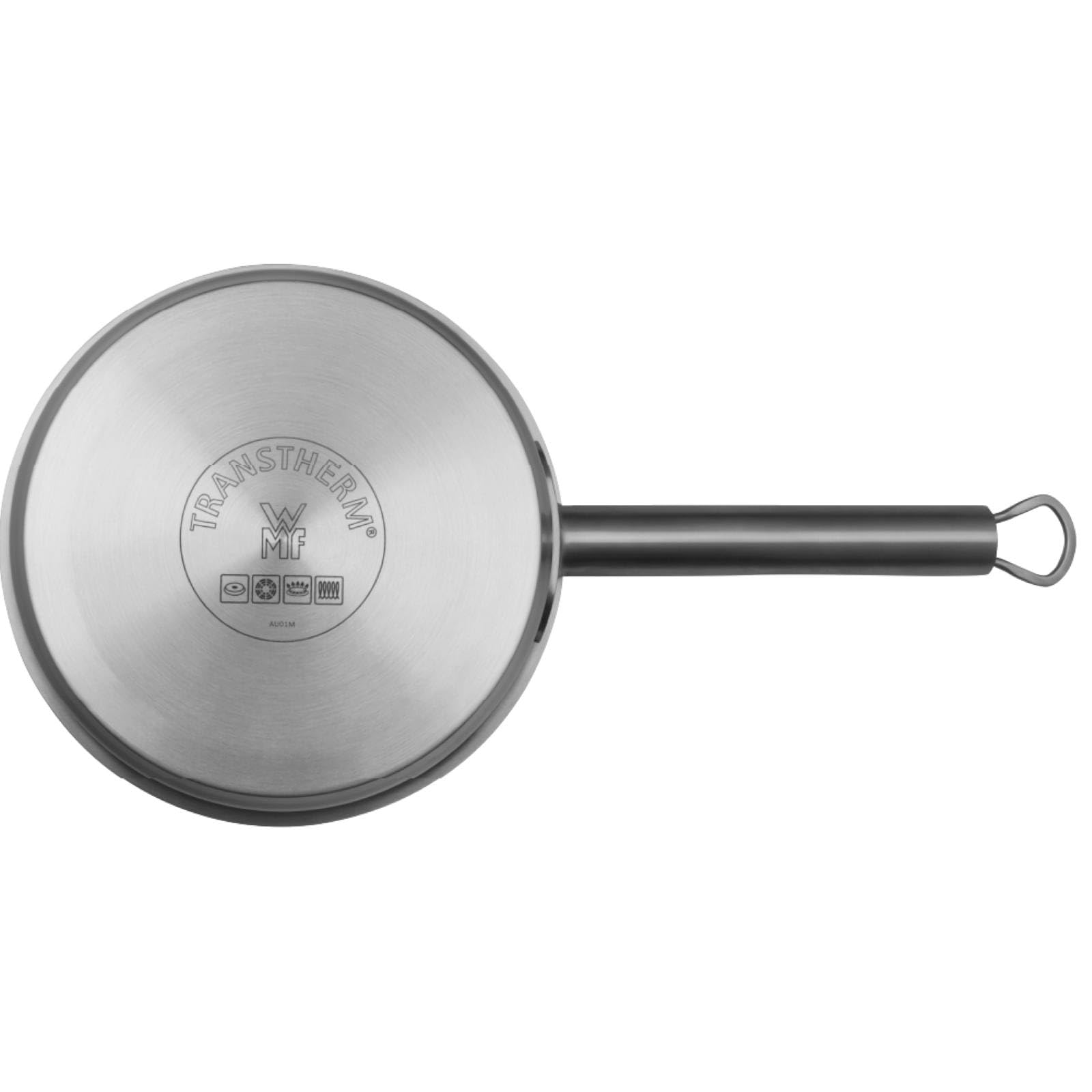 WMF Ultimate Cool steelpan, 16 cm, met deksel, kleine kookpan 1,4 l, melkpan, inductie, Cromargan roestvrij staal mat, ongecoat, inductiepan met schaalverdeling aan de binnenkant