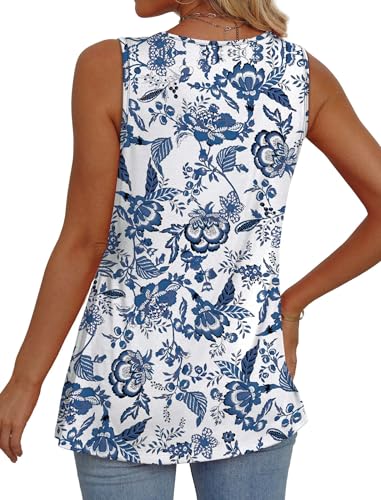 Image of OFEEFAN Womens Tank Tops 2025 Flowy Peplum Tops for Women Dressy Sleeveless V Neck Babydoll Tank Tops