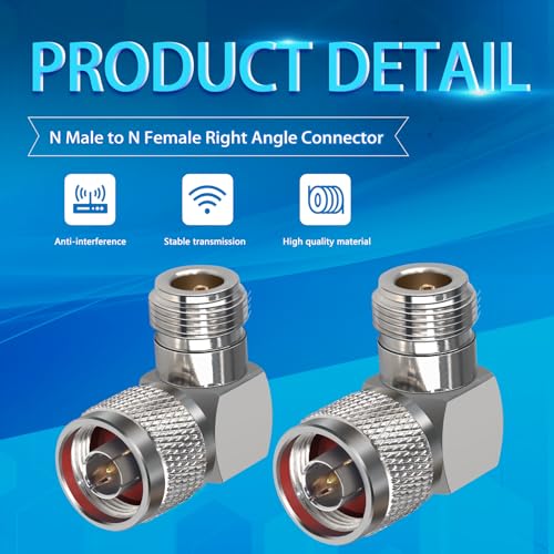 Adaptador en ángulo derecho N Macho a Hembra 90° 2 unidades miniatura 3