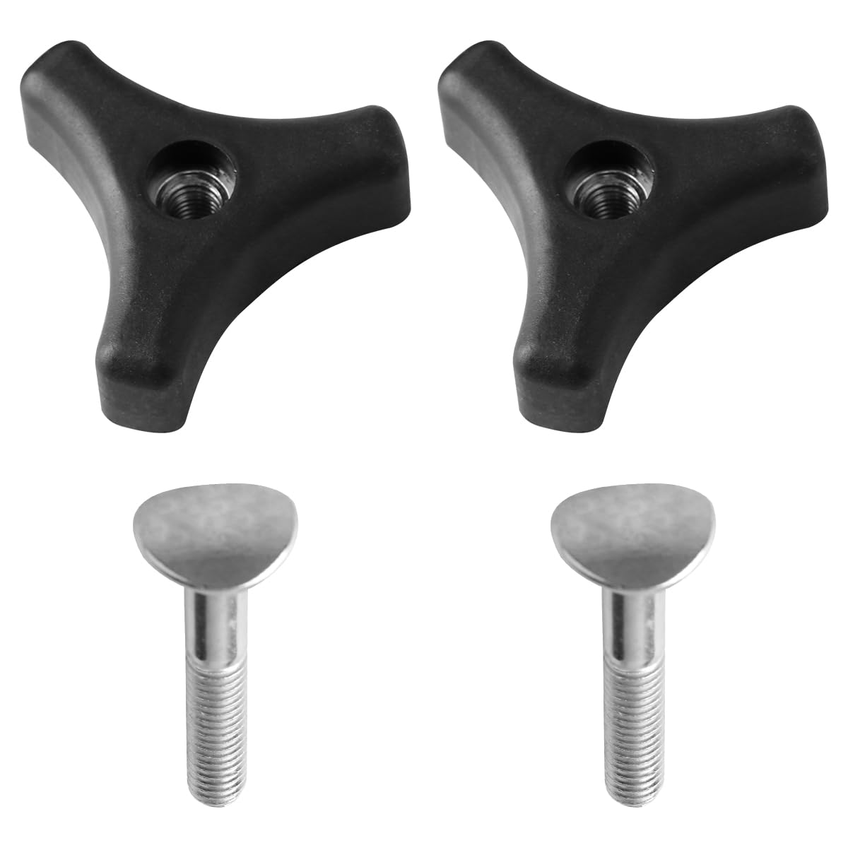 Lotsdonxia 2 Pcs Universal Lawn Mower Handle Replacement Parts - Wing Nut, Bolt & Triangle Knob Handle for Most Lawn Mower Machines