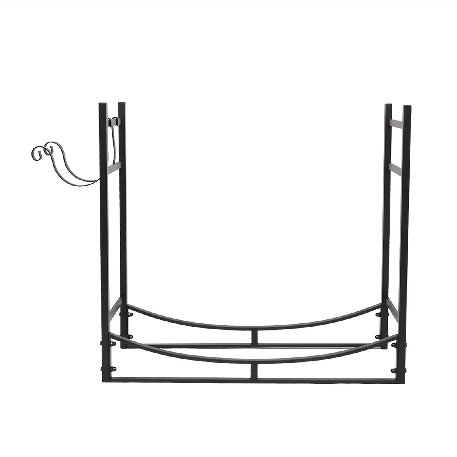 Estante de Registro de Chimenea Soporte de leña con chimenea de hierro Soporte de almacenamiento de bastidor de bastidor 33 pulgadas Negro Tubo de acero pesado Almacenamiento Madera para