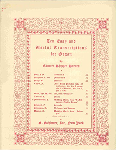 Wedding March, from A Mid-Summer Night's Dream, for Organ