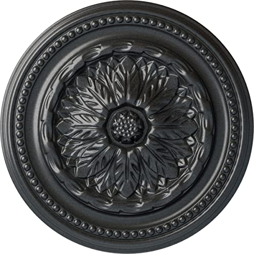 Médaillon de plafond et rosace décorative Chester style étain vieilli pour rénovation