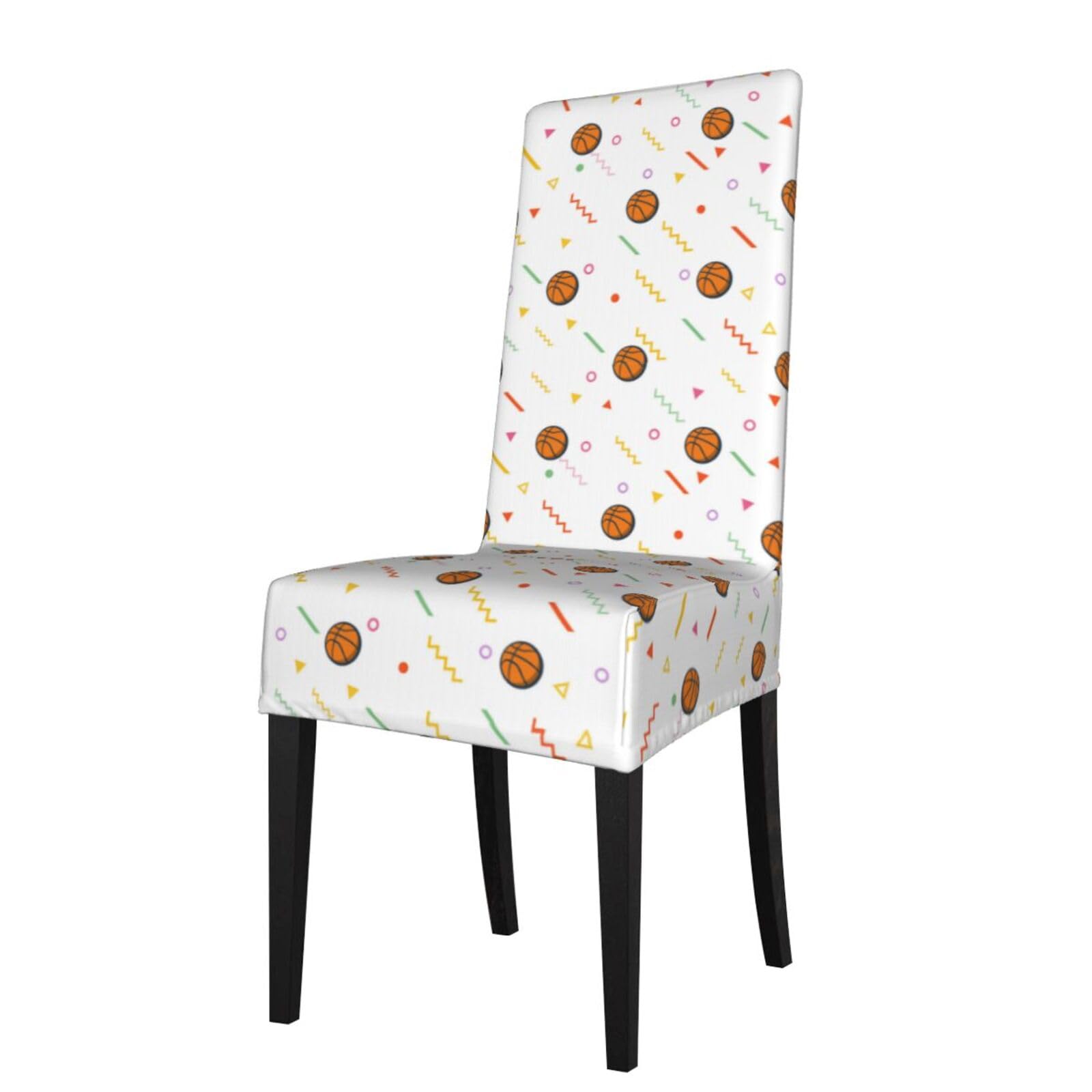 LKYMOH Silhouette Of Basketball, Chair Covers Stretch Chair Slipcovers for Dining Room, for Party Pet Protection Universal Fit Soft Polyester