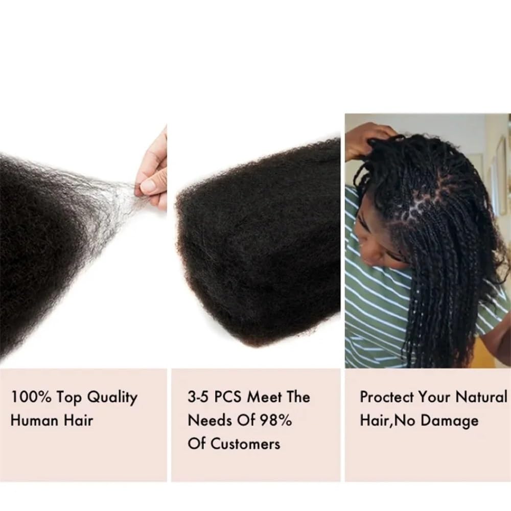 Afro Kinkys ludzkie włosy w dużych ilościach do zaplatania, 50 g/opakowanie, ludzkie włosy plecione w dużych ilościach do przedłużania Microlocs (czerwone wino, 30 cm)