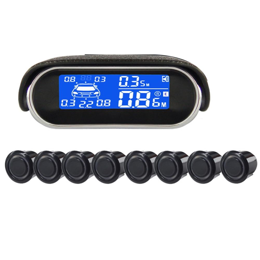 Système de Radar de Parking avec 8 Capteurs Inversés Buzzer Avertissement Distance Distance pour la Sécurité des Garage des Véhicules Automobiles A