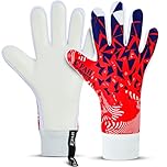 EFAH SPORTS Football Goalkeeper Gloves For Boys kids Children Youth Adult Professional Soccer Goalie Training Glove with Strong Grip Protection Palms (Red, Size 4 suitable for 6 to 9 years old)