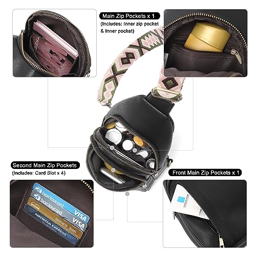 Image of CLUCI Crossbody Bags for Women Men,Leather Sling Bag Cross Body Backpack for Woman Gifts for Women Birthday Unique