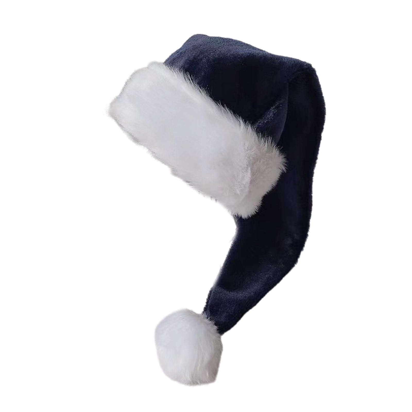 Buxuaaaa Santa Hat Thicken Plush for Holiday Comfort Liner Christmas New Year Symbol Cap with White Brim Adult Santa Hat