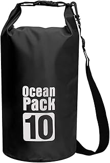 Black PVC Waterproof Dry Bag 10L Diving Foldable Storage Man Women Beach Swimming Bag Rafting River Ocean backpack