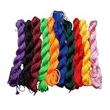 WOONEKY 10 Piezas Cuerdas para Manualidades Poliéster Resistente Mixtos para Pulseras y Collares DIY para Bisutería Artesanal