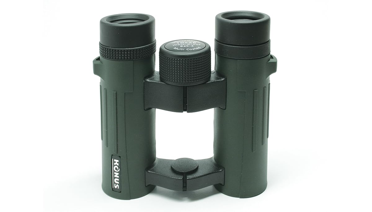 KONUS | SUPREME-2 10x26 Binocolo Impermeabile Robusto da Caccia con Ponte Aperto, Zoom 10x26