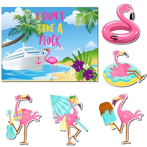 Image of Kanayu 6 Pcs Flamingo Cruise Door Decorations Magnetic Large Ship Decorations Magnets Anchor Cruise Decor Car Fridge Magnet Decal for Carnival Stateroom Door