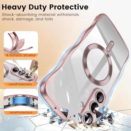 Coque Samsung S26 fine antichoc compatible MagSafe transparente rose pour mobile