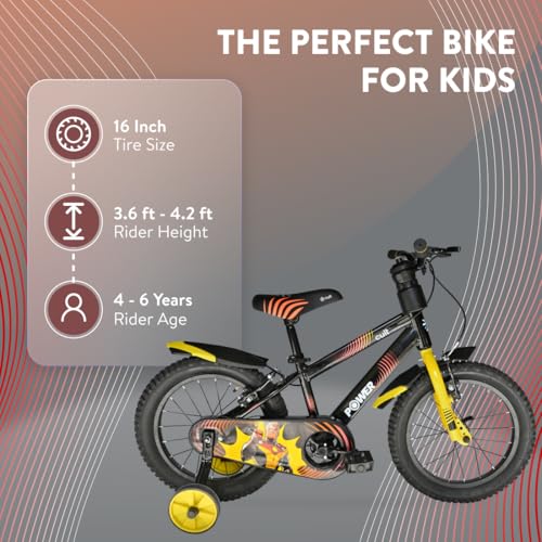 Image of CULTSPORT by Cult Power 16T Kids Cycle for 4-6 Years Unisex, Single Speed Cycle /Bicycle with Complete Accessories