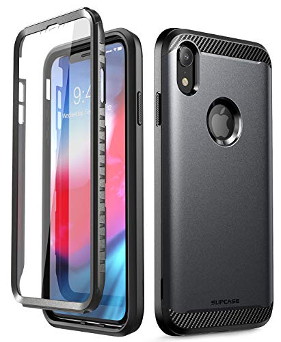 iPhone XR Case, SUPCASE UB Neo Series with Built-in Screen Protector Full-Body Protective Dual Layer Armor Cover for iPhone XR 6.1 Inch 2018 Release, Retail Package (Black)