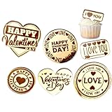 Adornos para cupcakes de San Valentín para la decoración - Suministros de fiesta de acrílico para ocasiones festivas, decoración en forma de corazón para cupcakes como decoración, para hornear