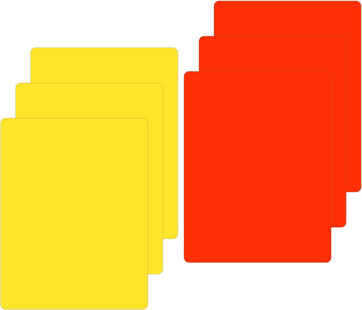 6-Pack Soccer Referee Card Set - Red & Yellow Warning Cards | Multi-Sport Referee Kit for Football, Volleyball, Rugby, Baseball Matches - Ideal for School, Stadium & Competition Champion Games