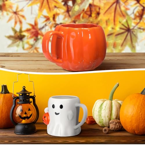 Set 2 Mugs Cerámica Halloween 14 oz Calabaza y Fantasma miniatura 6