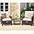 Vongrasig 5 Piece Patio Furniture Set, Small Balcony Furniture, PE Wicker Rattan Outdoor Lounge Chairs with Soft Cushions 2 Ottoman&Glass Table, Patio Chairs Set of 2 for Porch (Beige)
