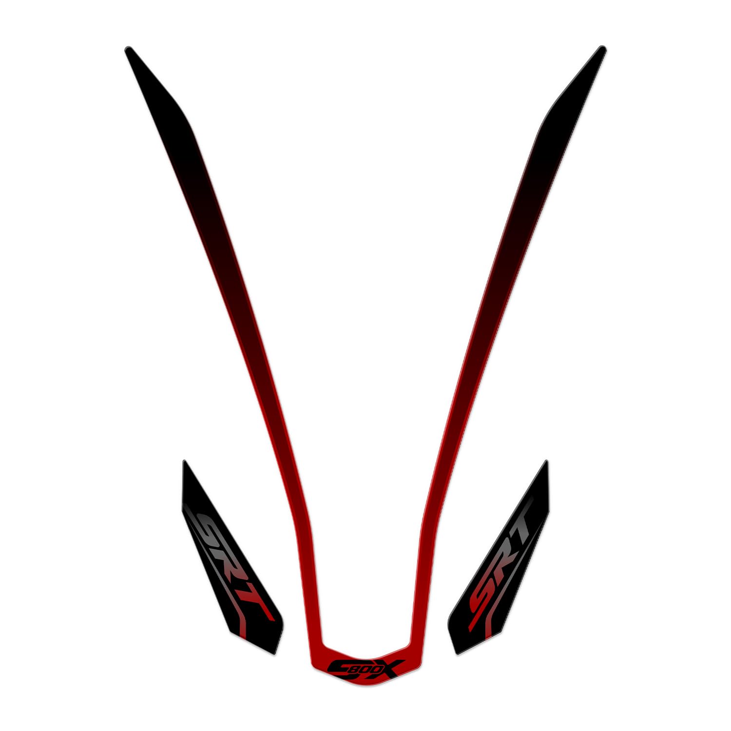 Adesivo Frontale Resina 3D Per QJ Motor SRT 800 - Rosso, Made In Italy - Foto 4