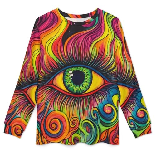 Colorful Eye Pajama Set Long Sleeve Lounge Sets Sleepwear 2 Pjs Nightwear for Men Women4