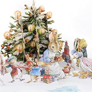 Cardology - Peter Rabbit Merry Christmas Pop Up Card - Beatrix Potter Gifts - Perfect For New Baby's First Christmas Card and Gift - Officially Licensed