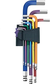 TOOGOND Allen Wrench Set, 9PCS Ball End Hex Key Set, Cr-V Metric Allen Key Set, Long Hex Key Set with Size Coding 1.5-10mm for Furniture Assembly, Bicycle Maintenance, Household DIY