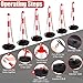 12 Pack Traffic Delineator Post Cones Include Fillable Base Expandable Traffic Safety Barrier 5 Feet Plastic Chain, Industrial Safety Cones Construction Cones for Parking Lot (Red and White)